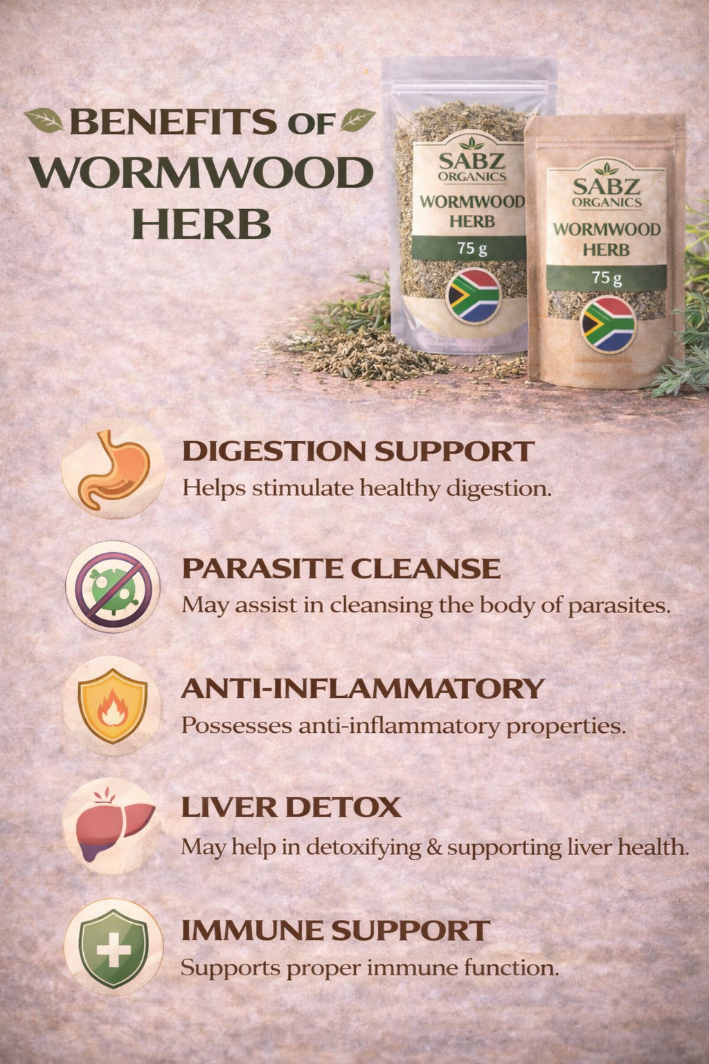 Wormwood Herb (Loose Cut) — 75g