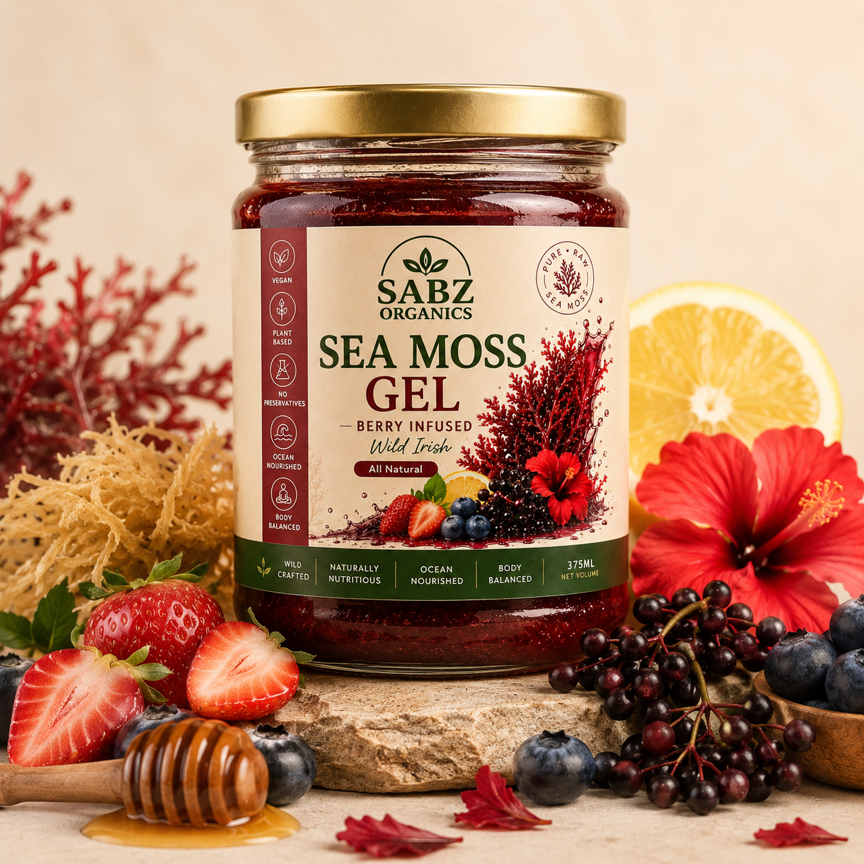 Berry Infused Sea Moss Gel – 375ml
